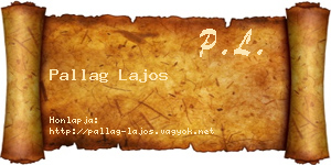 Pallag Lajos névjegykártya